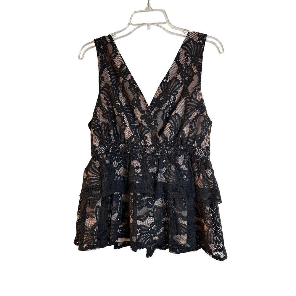 DO+BE Women’s Black Lace Sleeveless Top / Size: Medium